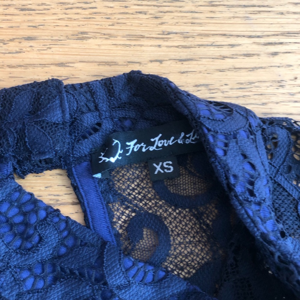 For love & lemons navy blue lace dress sz XS - Picture 7 of 8